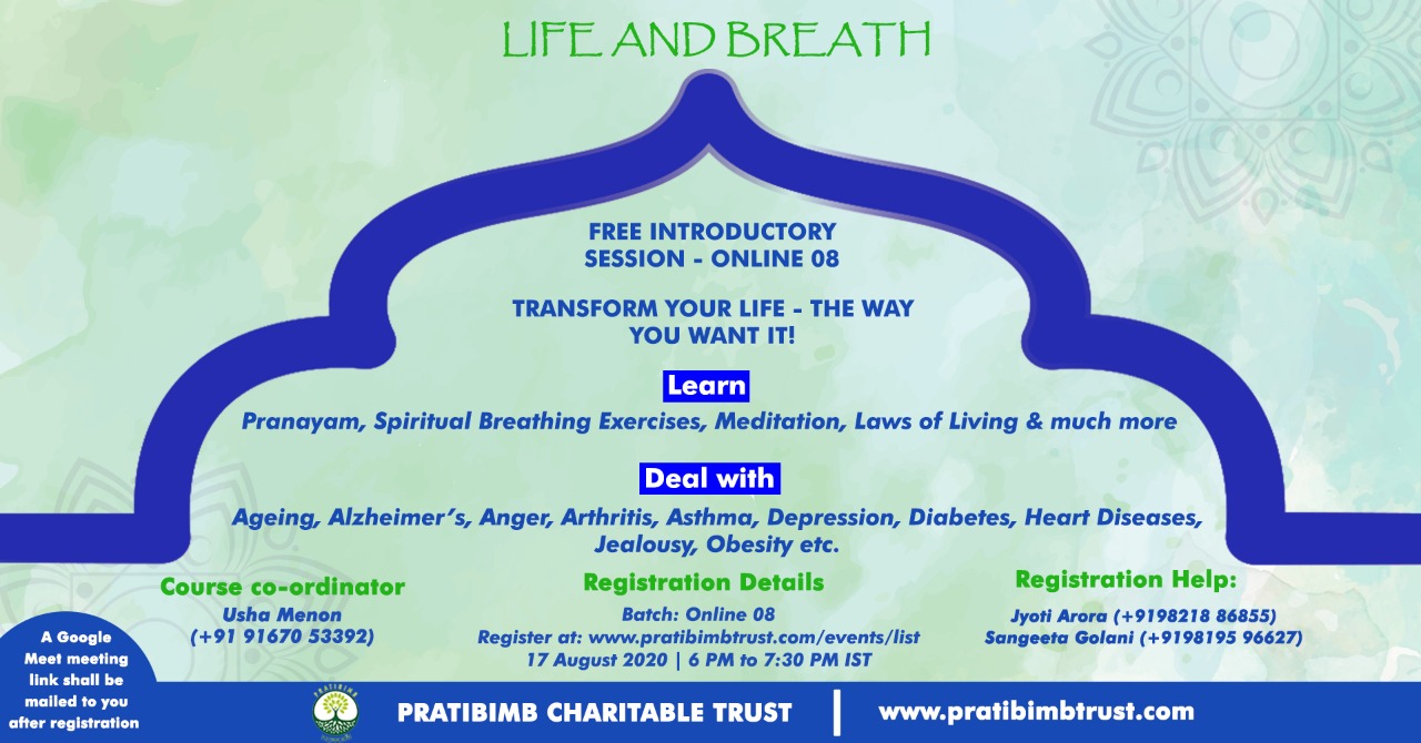 Free Introductory Session To Life And Breath Online 08 Pratibimb Charitable Trust